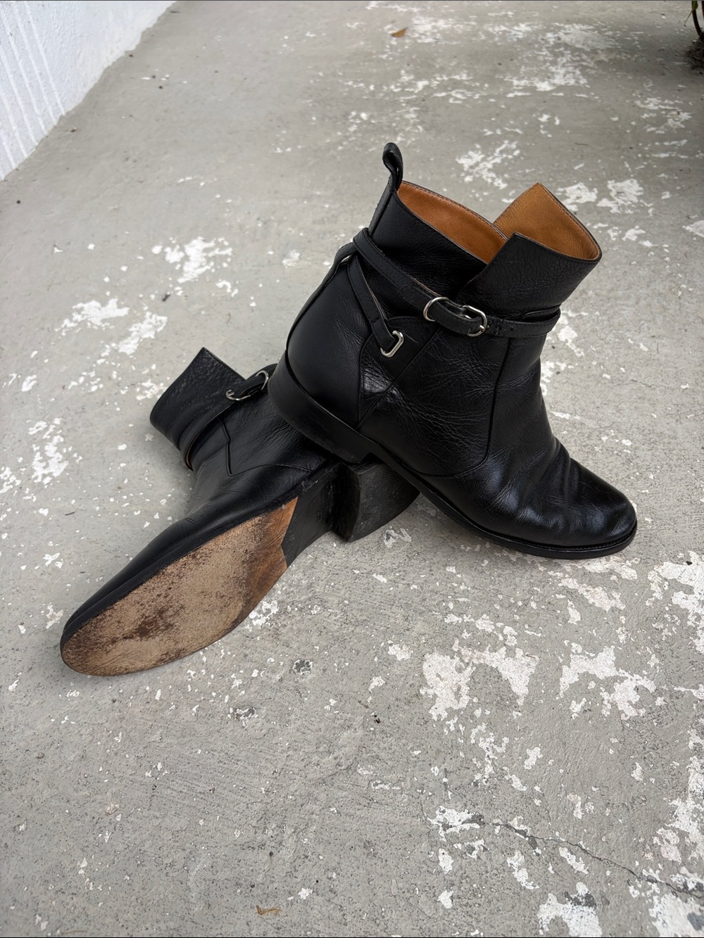 Balenciaga leather Moto booties